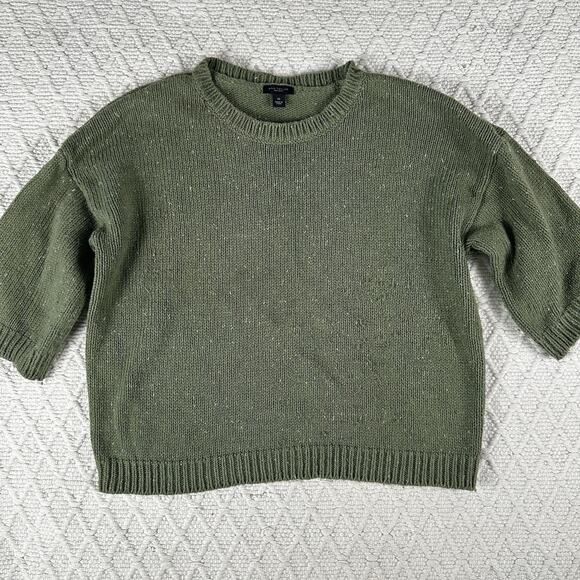 Ann Taylor Factory Green Short Sleeve Sweater Women's Size XS chunky knit - Picture 1 of 6